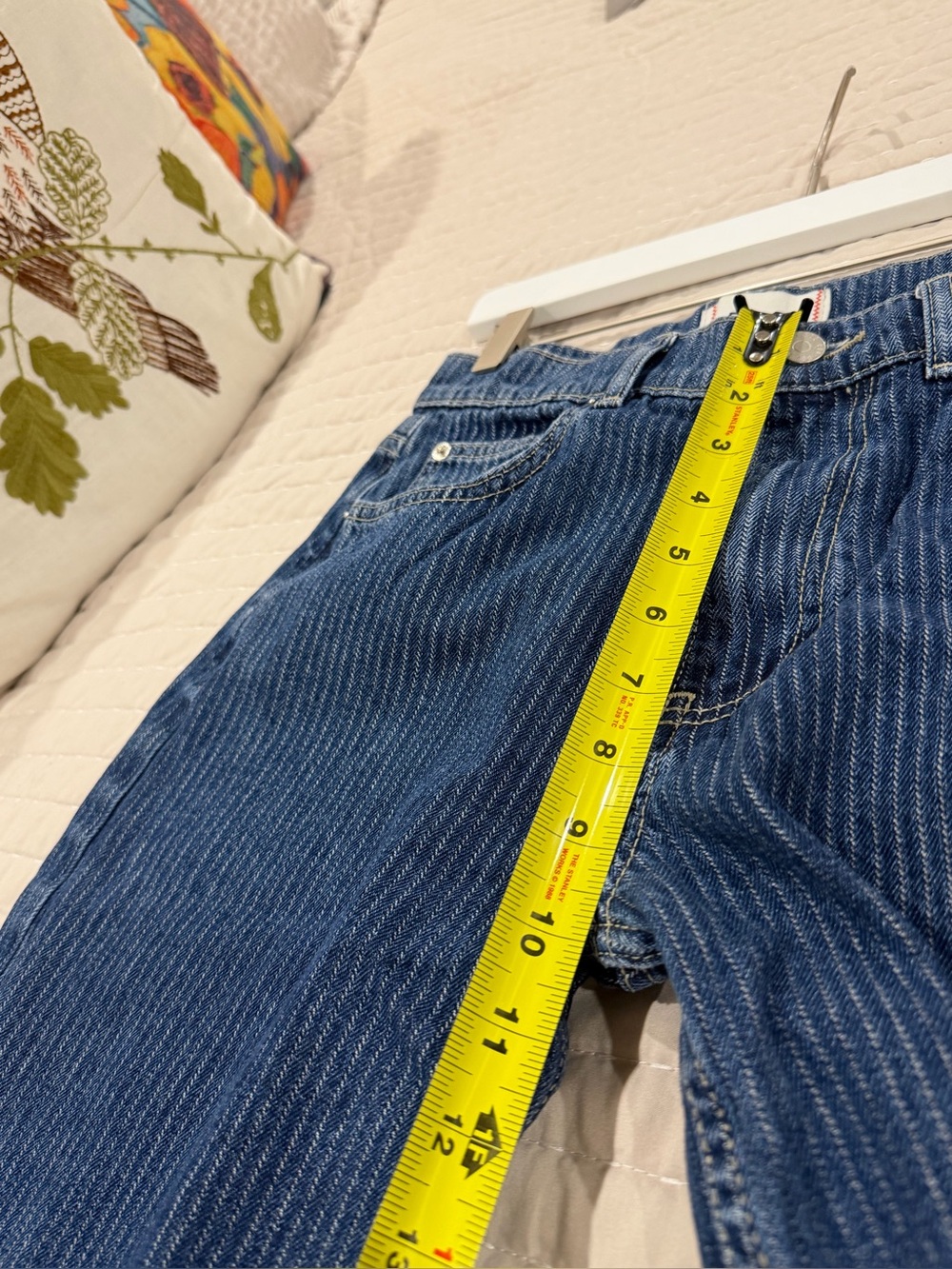 BDG - Dark Blue, Pin-Striped Denim, Wide Leg Jeans